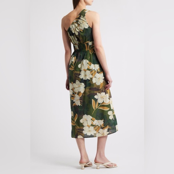 NWT Rails Selani Floral Plumeria One-Shoulder Cotton Midi Dress Small - Picture 5 of 10